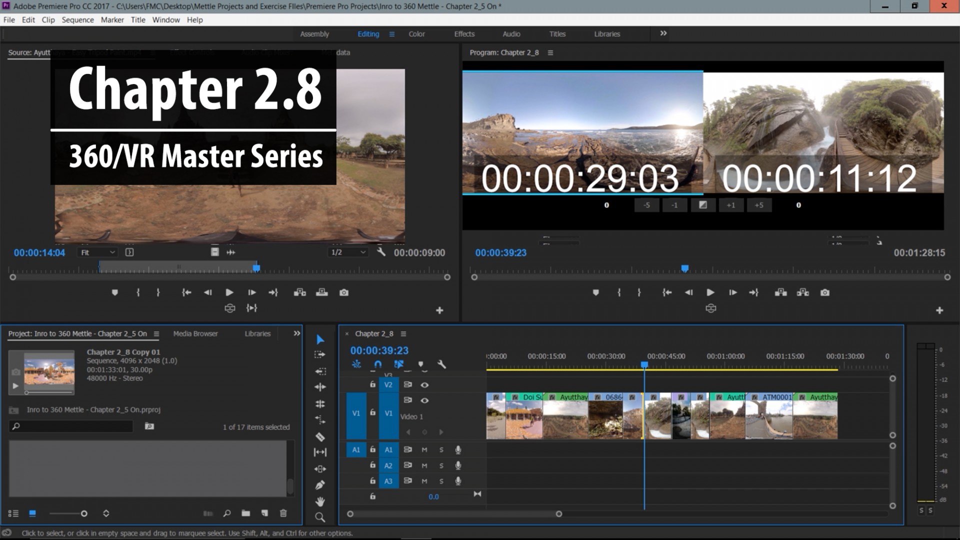 Chapter 2.8: 360° Trimming Basics in Premiere Pro – Part 2 | 360/VR Master Series