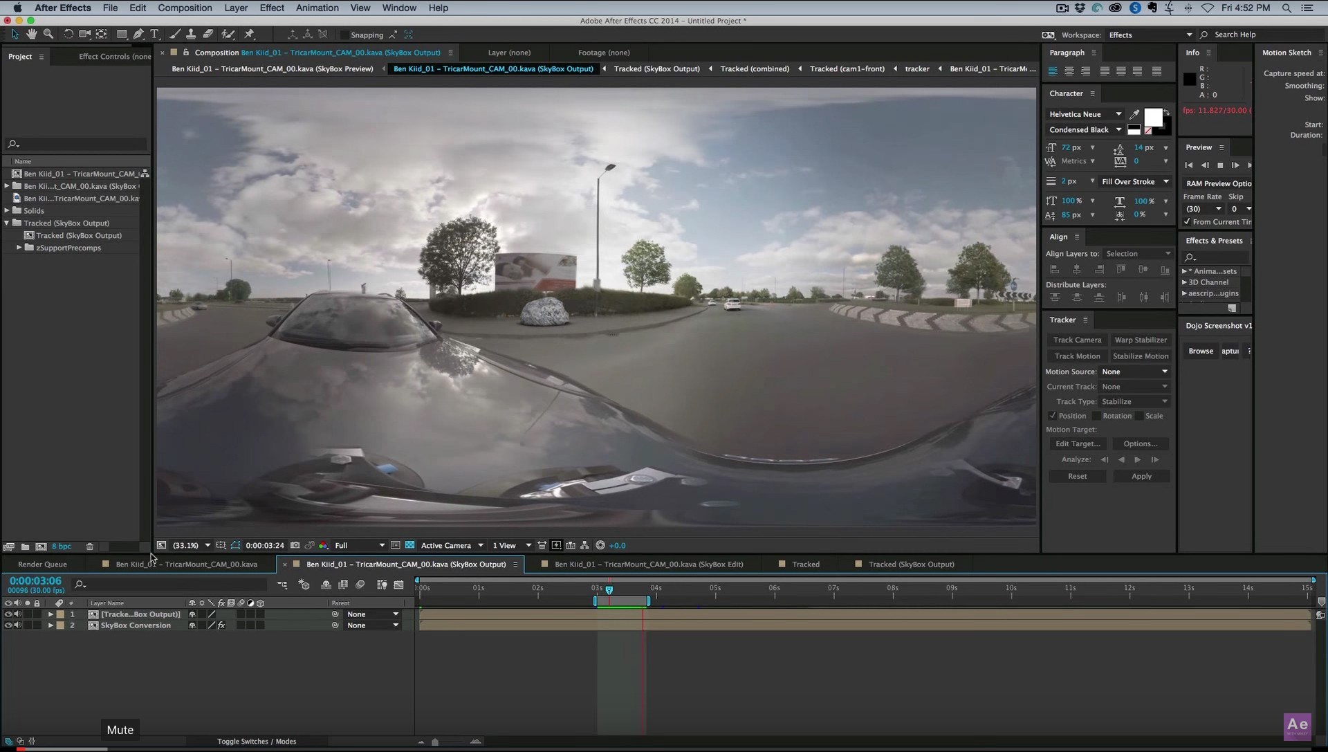 3D Camera Tracking 360 footage in After Effects | SkyBox Studio