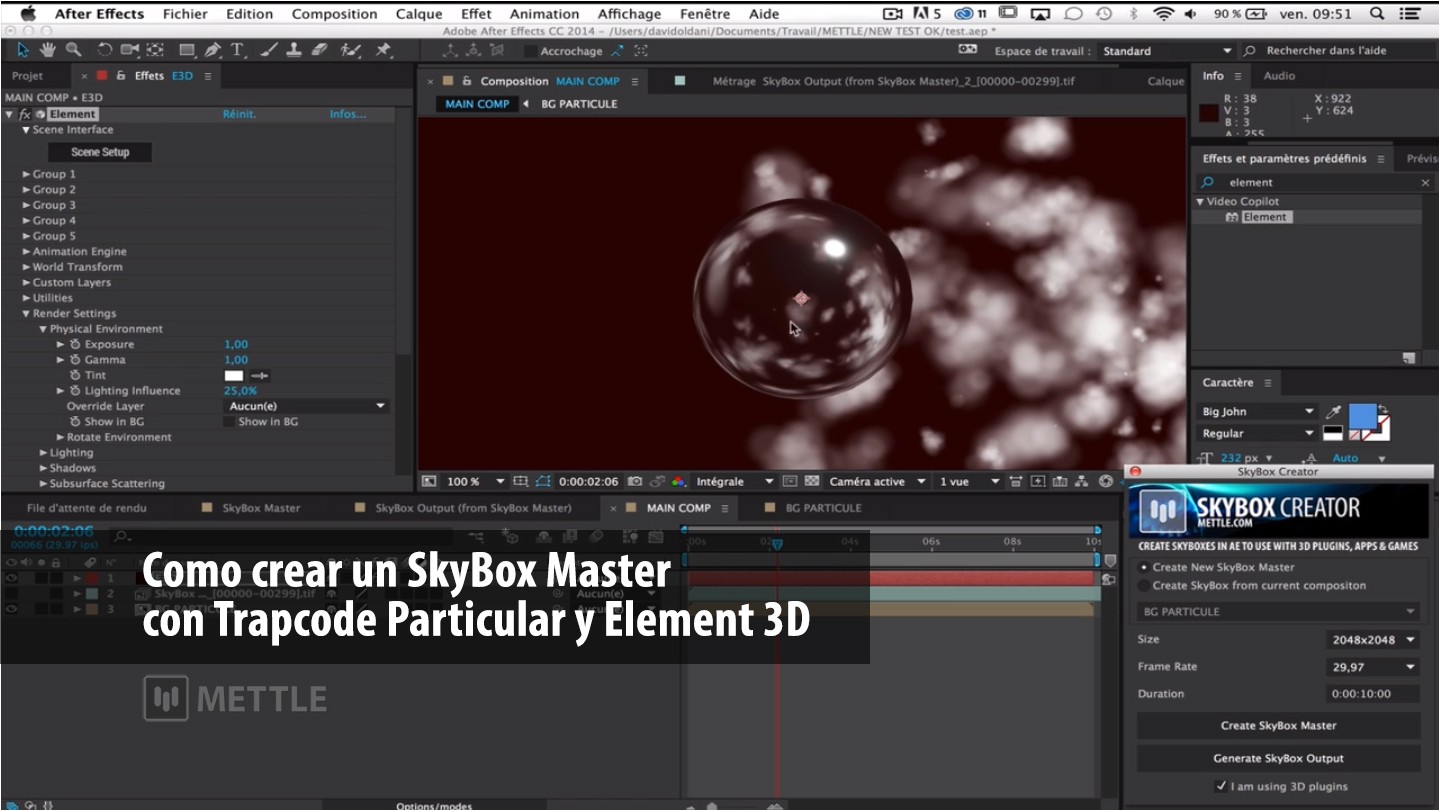 Como crear un SkyBox Master con Trapcode Particular y Element 3D