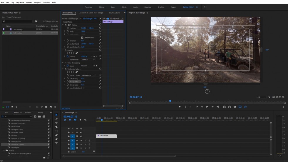 How to add a 360° Virtual Dolly in Post | Premiere Pro ...