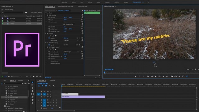 How to Add Subtitles to a 360 Video in Premiere Pro | CC 2018 and Mantra VR